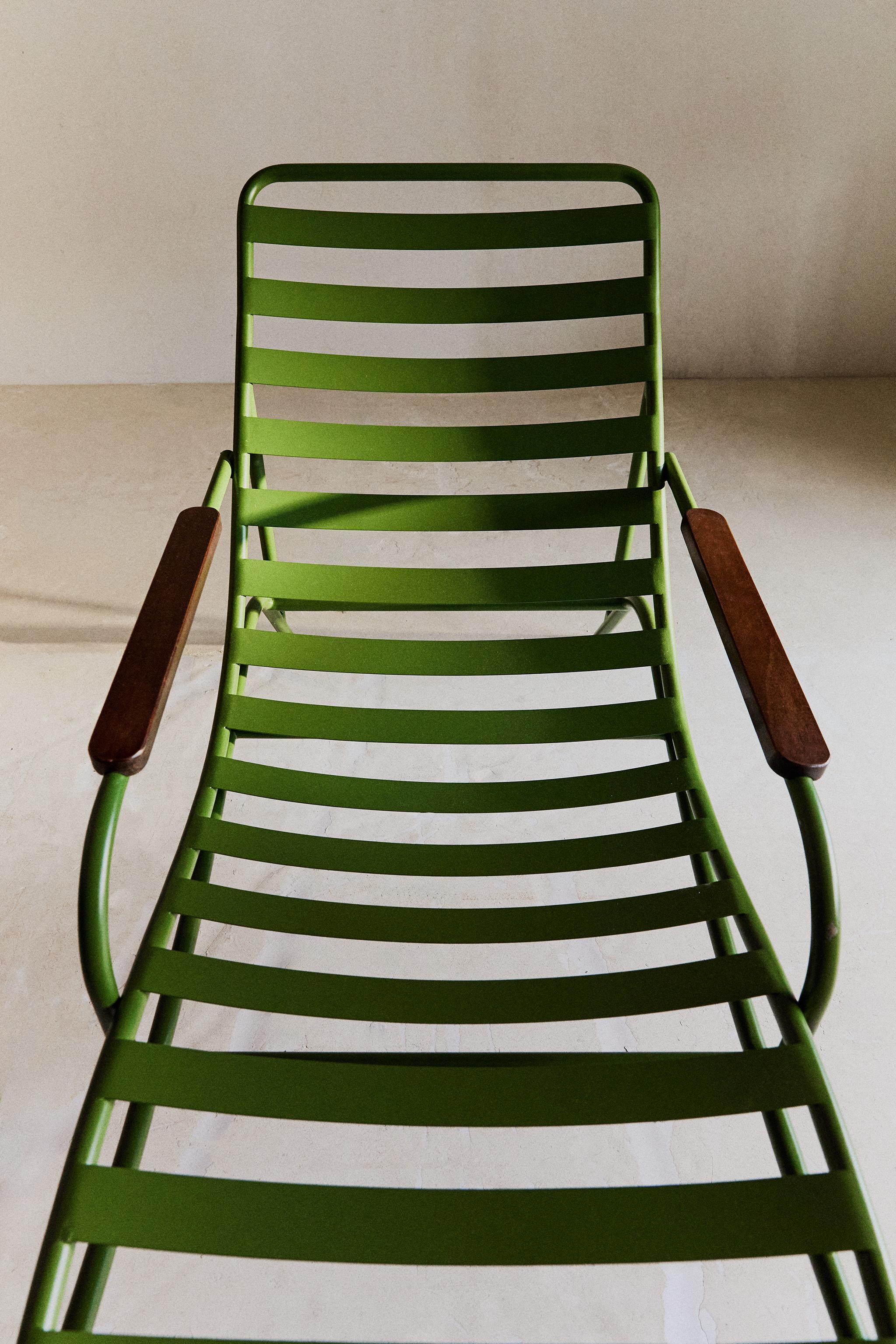 CHAISE LONGUE MÉTAL ET BOIS